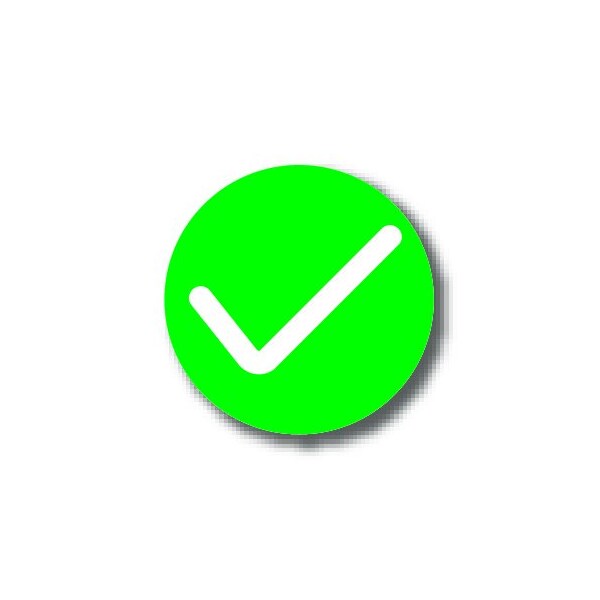 Ergomat 6in CIRCLE SIGNS - Green Checkmark DSV-SIGN 36 #6319 -UEN - main